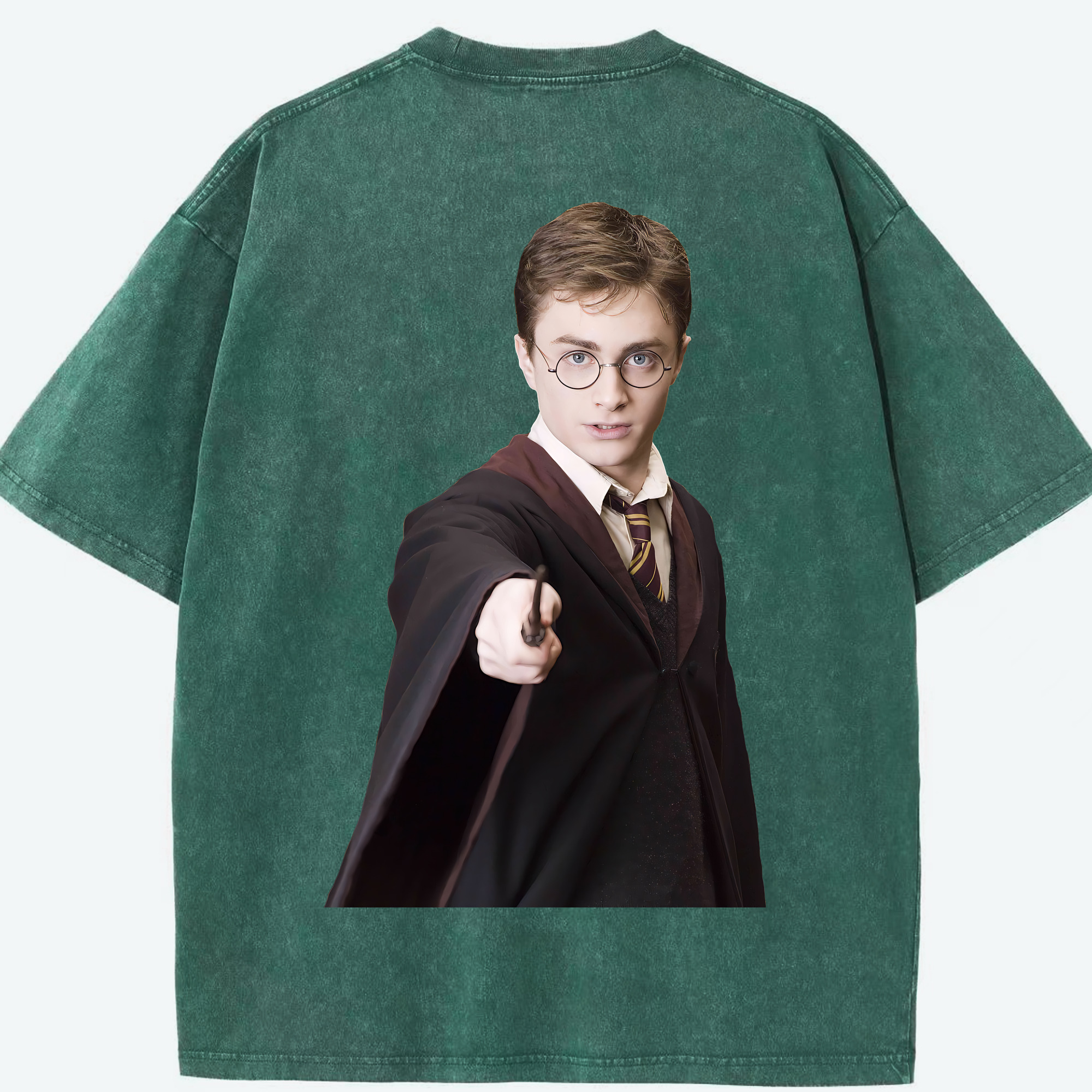（画像用） Harry Potter ハリー・ポッターシリーズ 綿100% ヴィンテージ風 半袖Tシャツ（背面プリント）